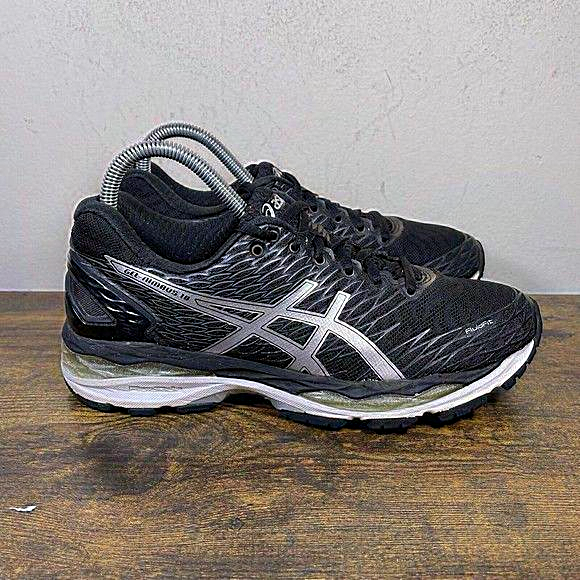 Asics‎ Gel Nimbus 18 Women's Size 7.5 Black/White Athletic Running Shoes - Picture 1 of 8